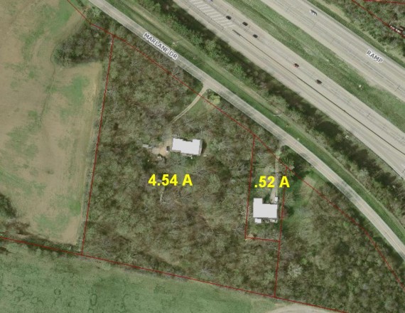 Aerial showing acreage