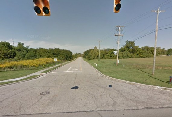 The stoplight and road installed by the city of Pickerington