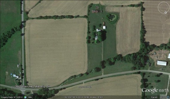 Aerial facing South showing house and Blain Highway