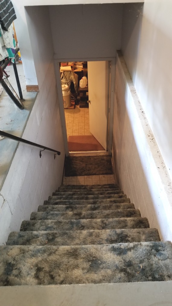 Steps To Lower Level Full Walk Out Concrete Block Wall Basement