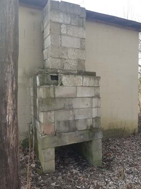 Concrete Block Fireplace