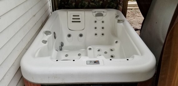 Hot Tub, With Cover, Just Outside The Back Door