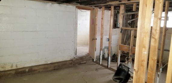 Full Water Proofed Concrete Block Basement