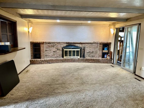 Spectacular First Floor level Family Room Gas Log or Wood Burning Fireplace