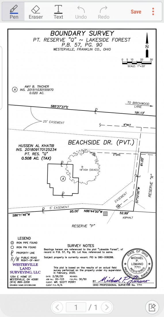 Survey Lot # 17 See Utility Easement 