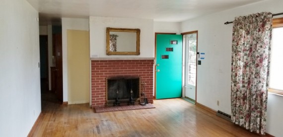 Living Room w/ Wood Burning Fireplace