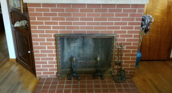 Living Room Wood Burning Fireplace