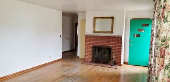 Living Room w/ Wood Burning Fireplace