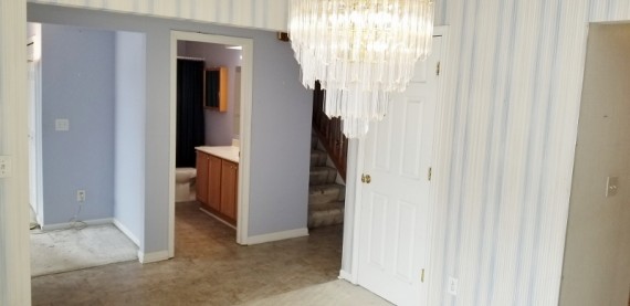 Formal Dining Room View Towards 2nd Full Bath Room & Stairs