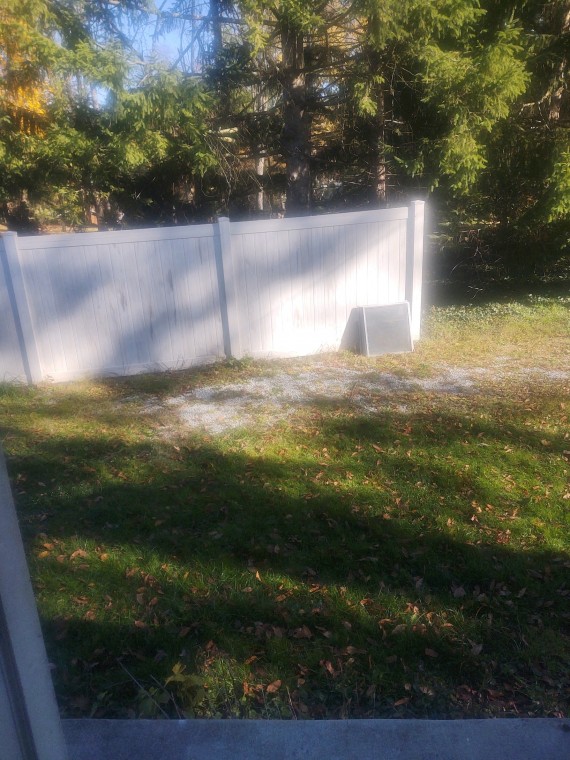 Wooden Privacy Fence. Ignore The Neighbor's No Trespassing Signs