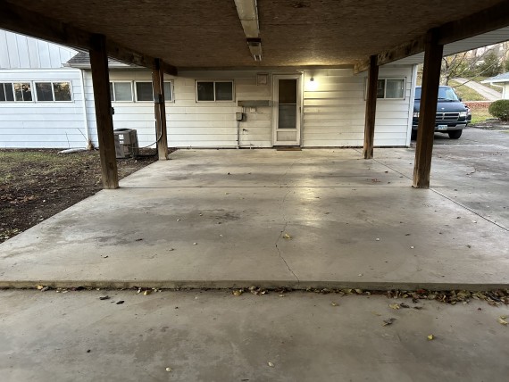 Huge Attached Covered Carport Parking Area In The Back