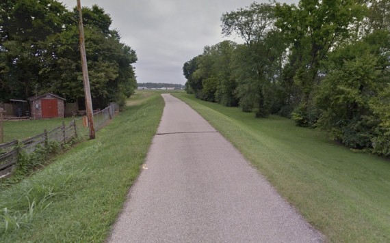 Great Miami River on Right Side of Pathway