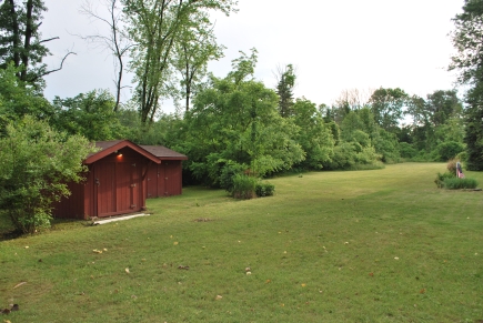 Storage sheds by the house