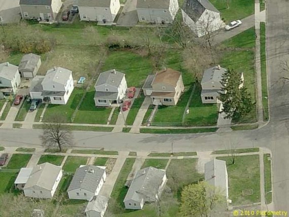 Aerial showing street level