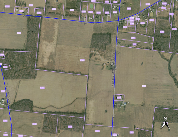 County aerial showing lots